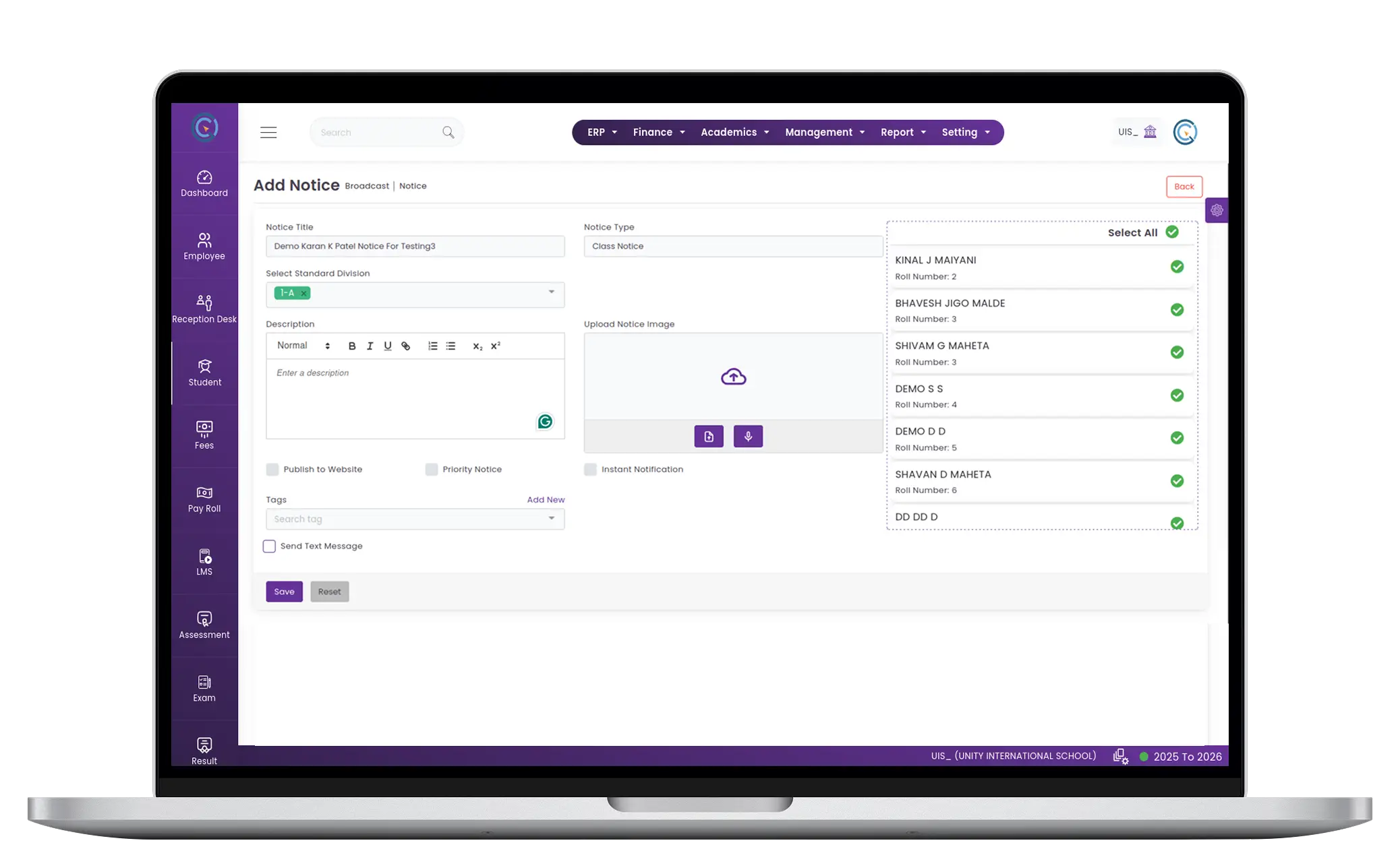 Class Notice Software for Schools