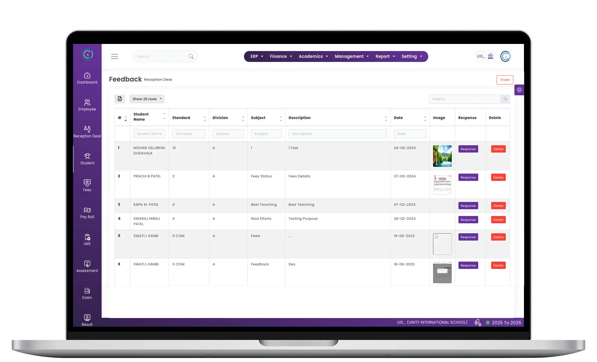 Feedback & Survey Module for Educational Institutions