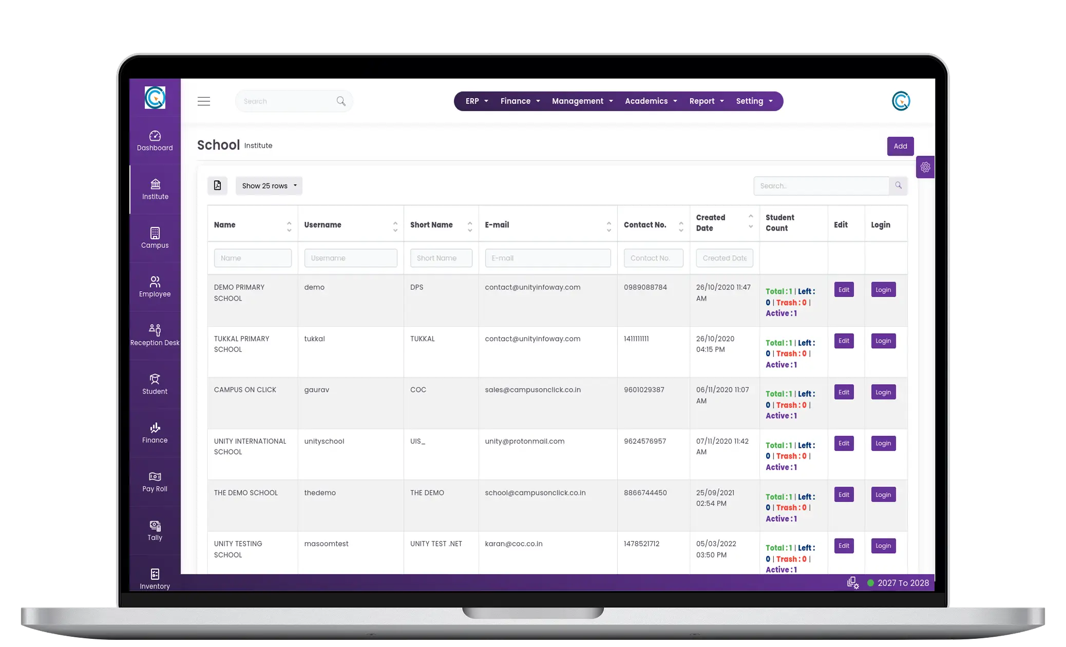 Multi-Institute Management System