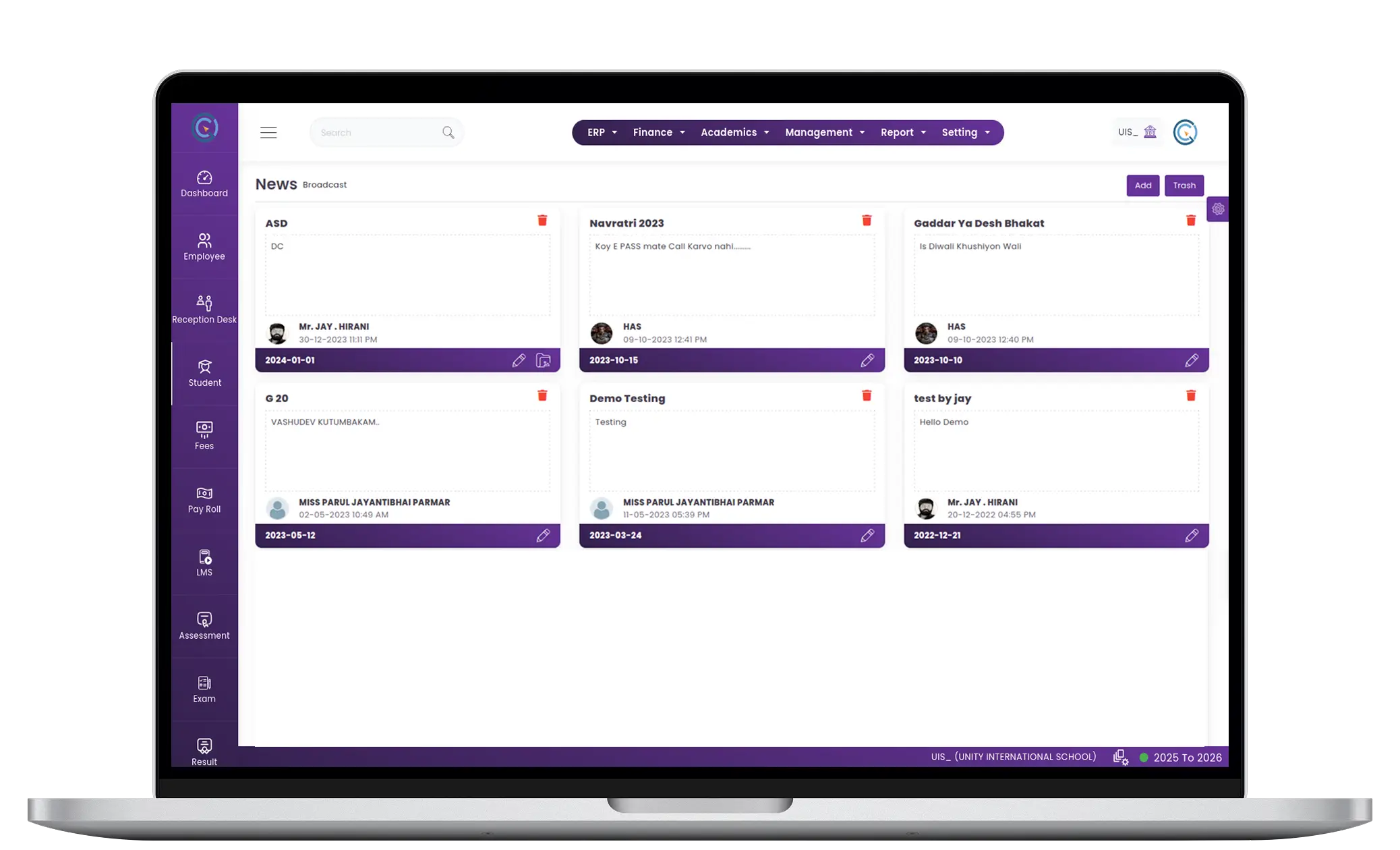 News & Announcements module News & Announcements module