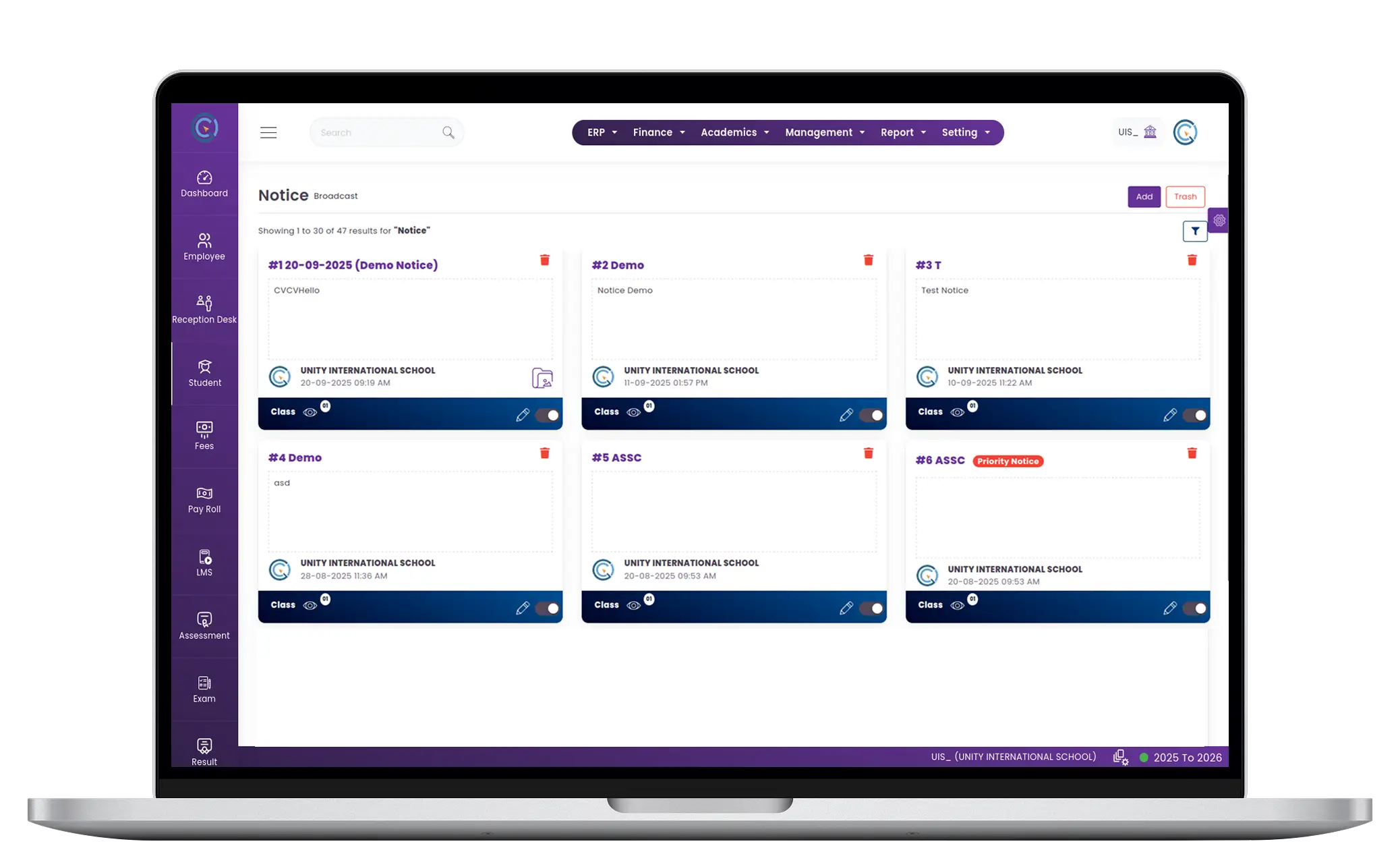 Notice & Announcement Module for Schools & Colleges